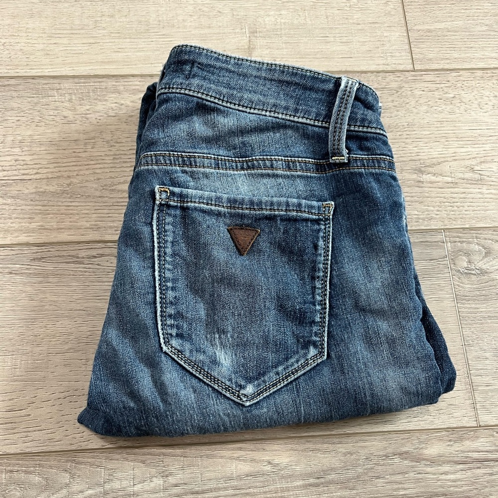 Guess Blue Denim Power Skinny Low Jeans